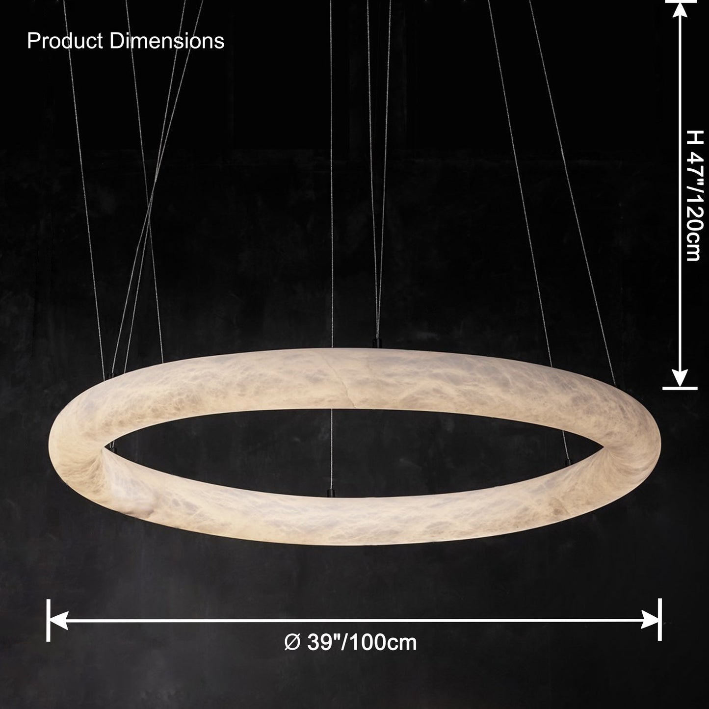 WOMO Alabaster Circle LED Chandelier-WM2873