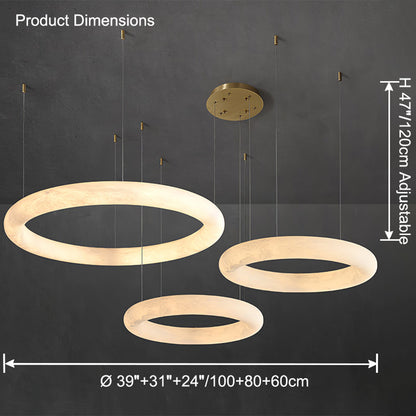 WOMO Alabaster Circle LED Chandelier-WM2873