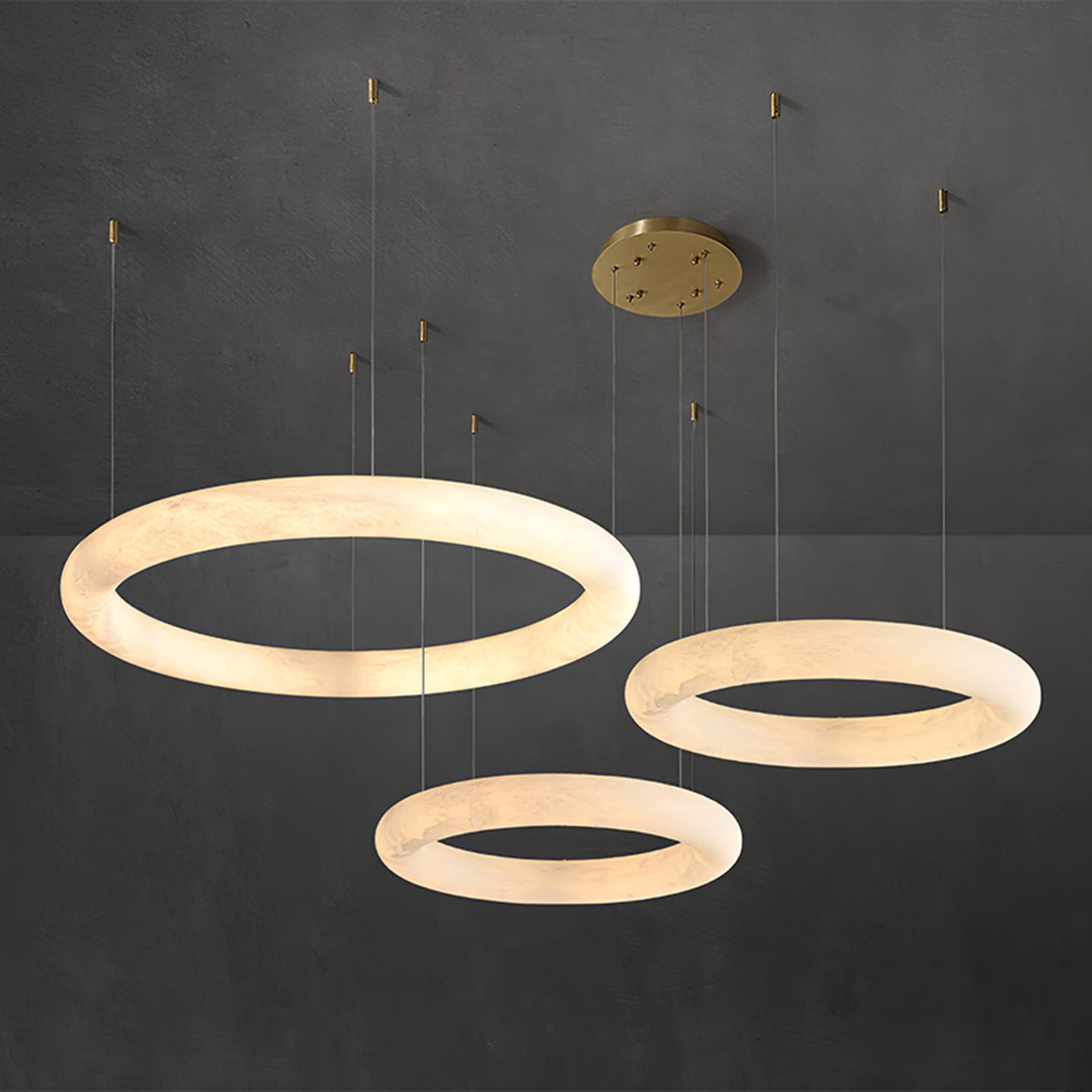 WOMO Alabaster Circle LED Chandelier-WM2873