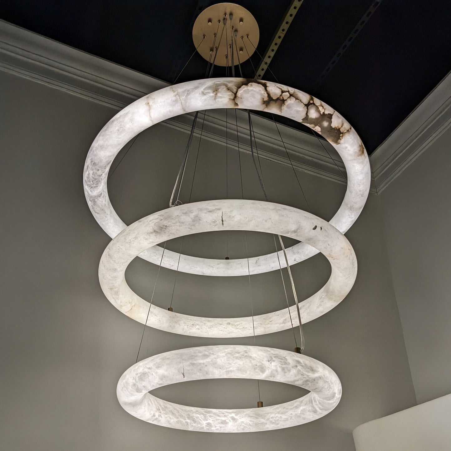 WOMO Alabaster Circular LED Chandelier-WM2874