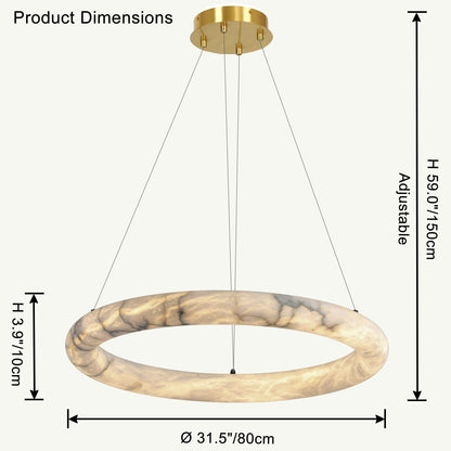 WOMO Alabaster Circular LED Chandelier-WM2874