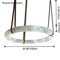 WOMO Alabaster Circular Leather Chandelier-WM2875