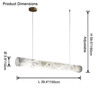 WOMO Alabaster Tube Linear Chandelier-WM2876