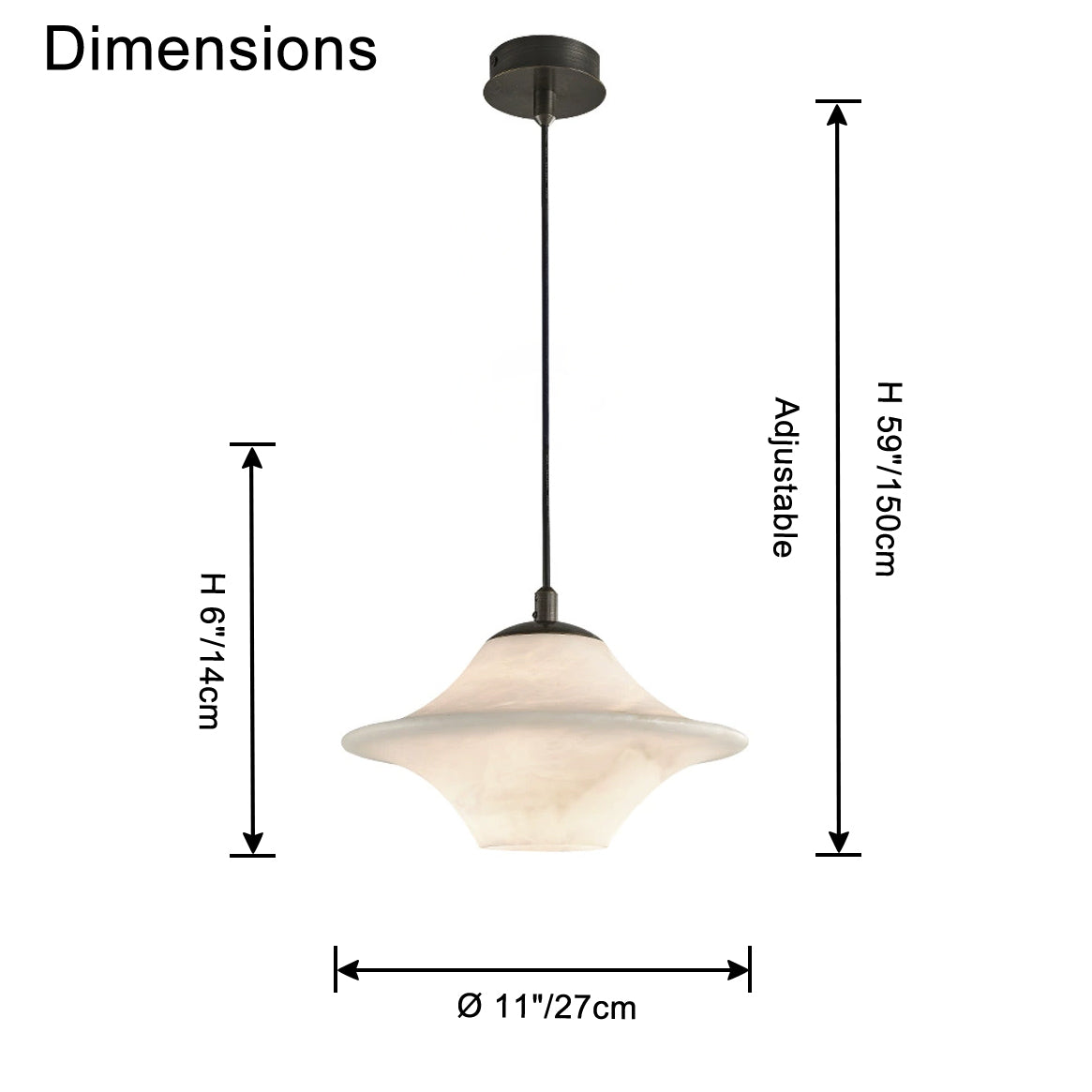 WOMO Flying Saucer Alabaster Pendant Light-WM2878