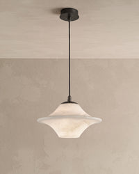 WOMO Flying Saucer Alabaster Pendant Light-WM2878