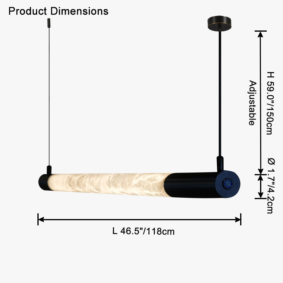 WOMO Alabaster Dimmable Linear Chandelier-WM2880