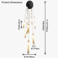WOMO Alabaster Tube Staircase Chandelier-WM2881