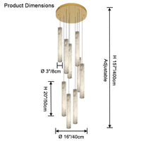 WOMO Alabaster Tube Staircase Chandelier-WM2881