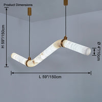 WOMO Liberty Curved Alabaster Pendant Light-WM2890