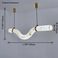 WOMO Liberty Curved Alabaster Pendant Light-WM2891