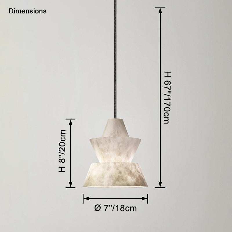 WOMO Hat Shaded Alabaster Pendant Light-WM2896