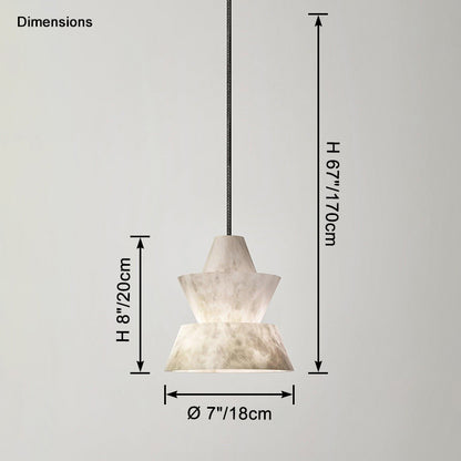 WOMO Hat Shaded Alabaster Pendant Light-WM2896