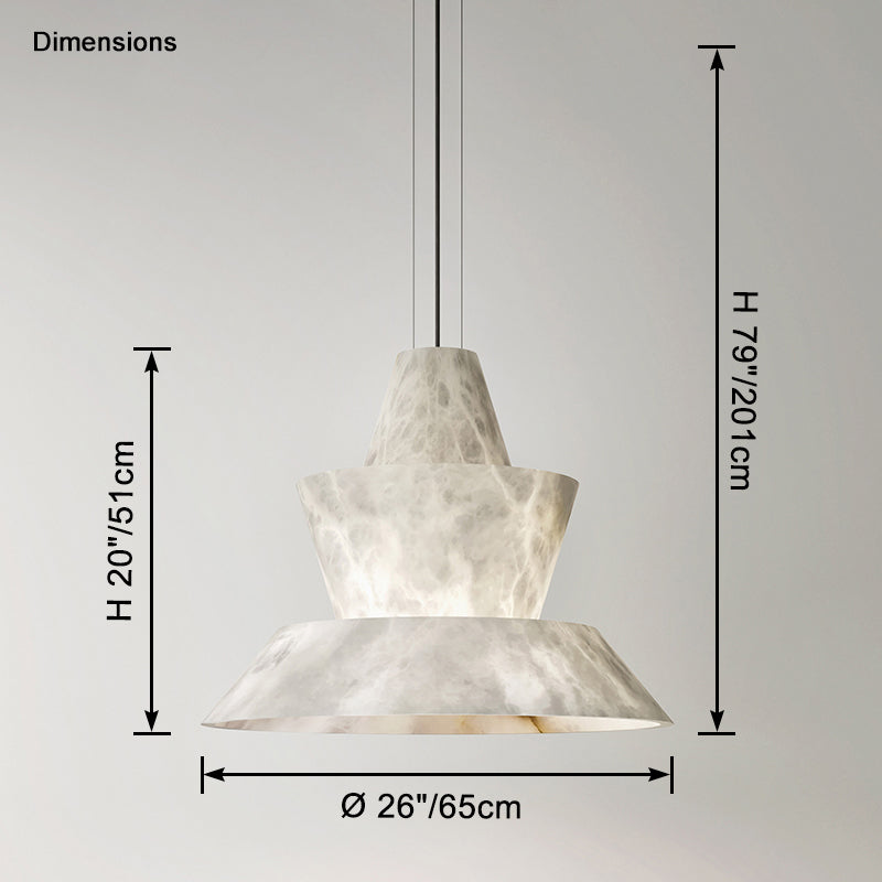 WOMO Hat Shaded Alabaster Pendant Light-WM2896