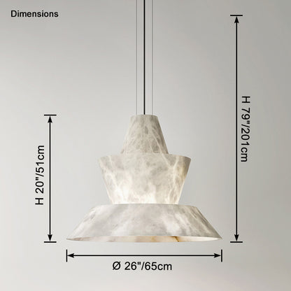 WOMO Hat Shaded Alabaster Pendant Light-WM2896