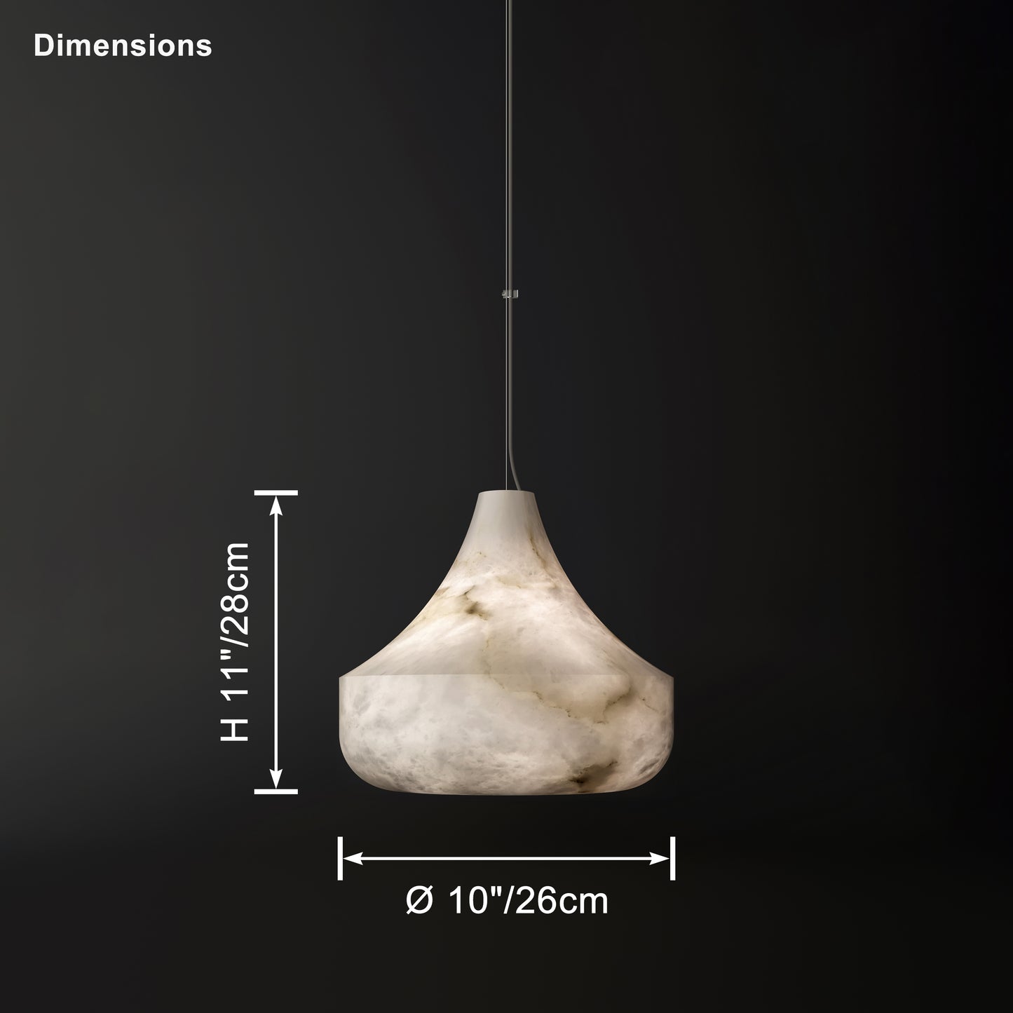 WOMO Cone Alabaster Pendant Light-WM2905