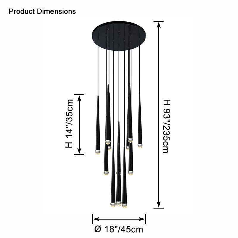 WOMO Cascading Tube Chandelier-WM2914