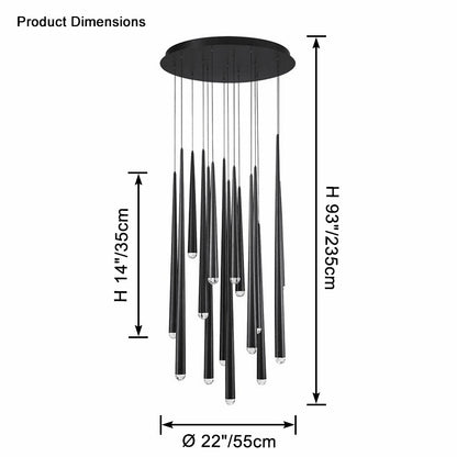 WOMO Cascading Tube Chandelier-WM2914