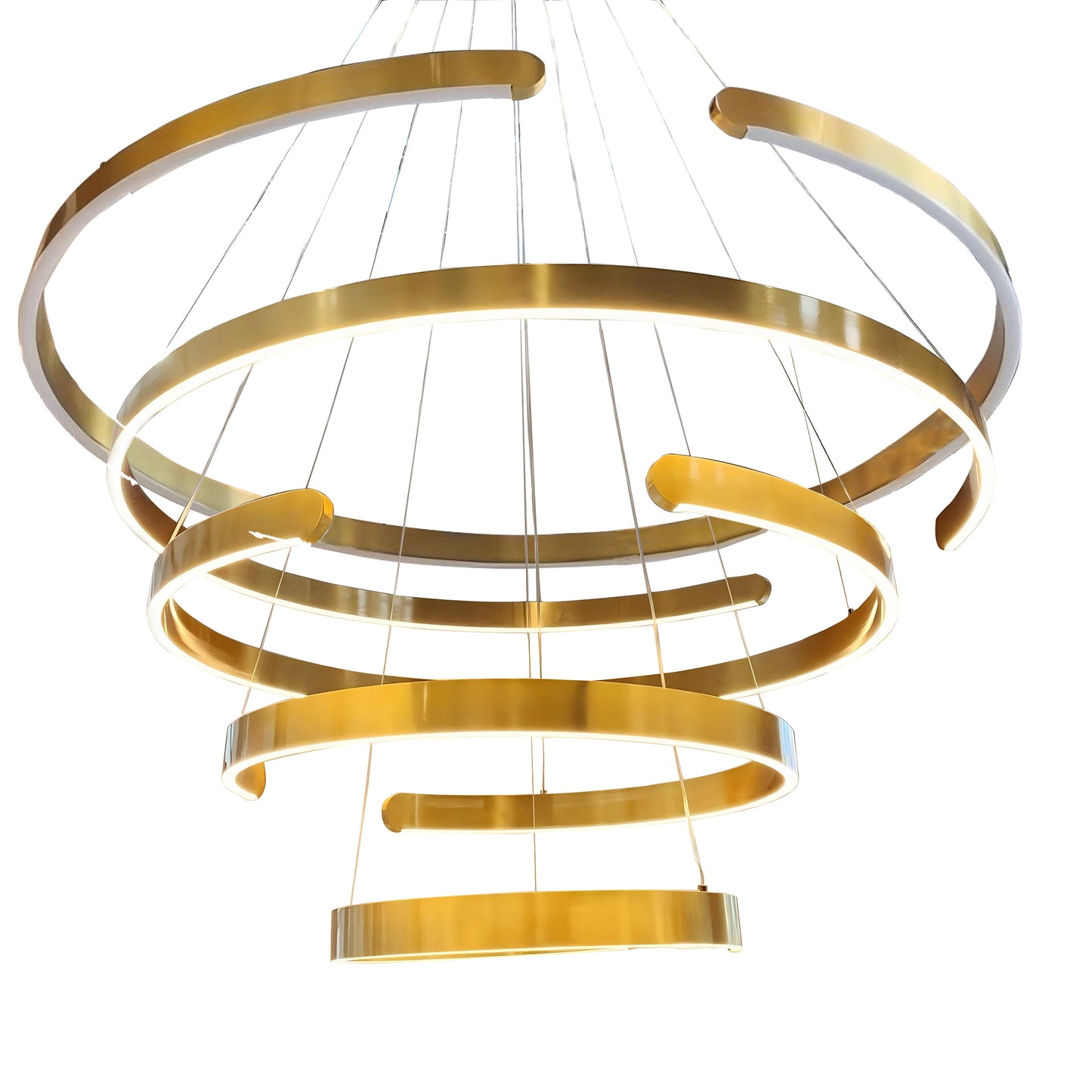 WOMO Gold Tiered Ring Chandelier-WM2916