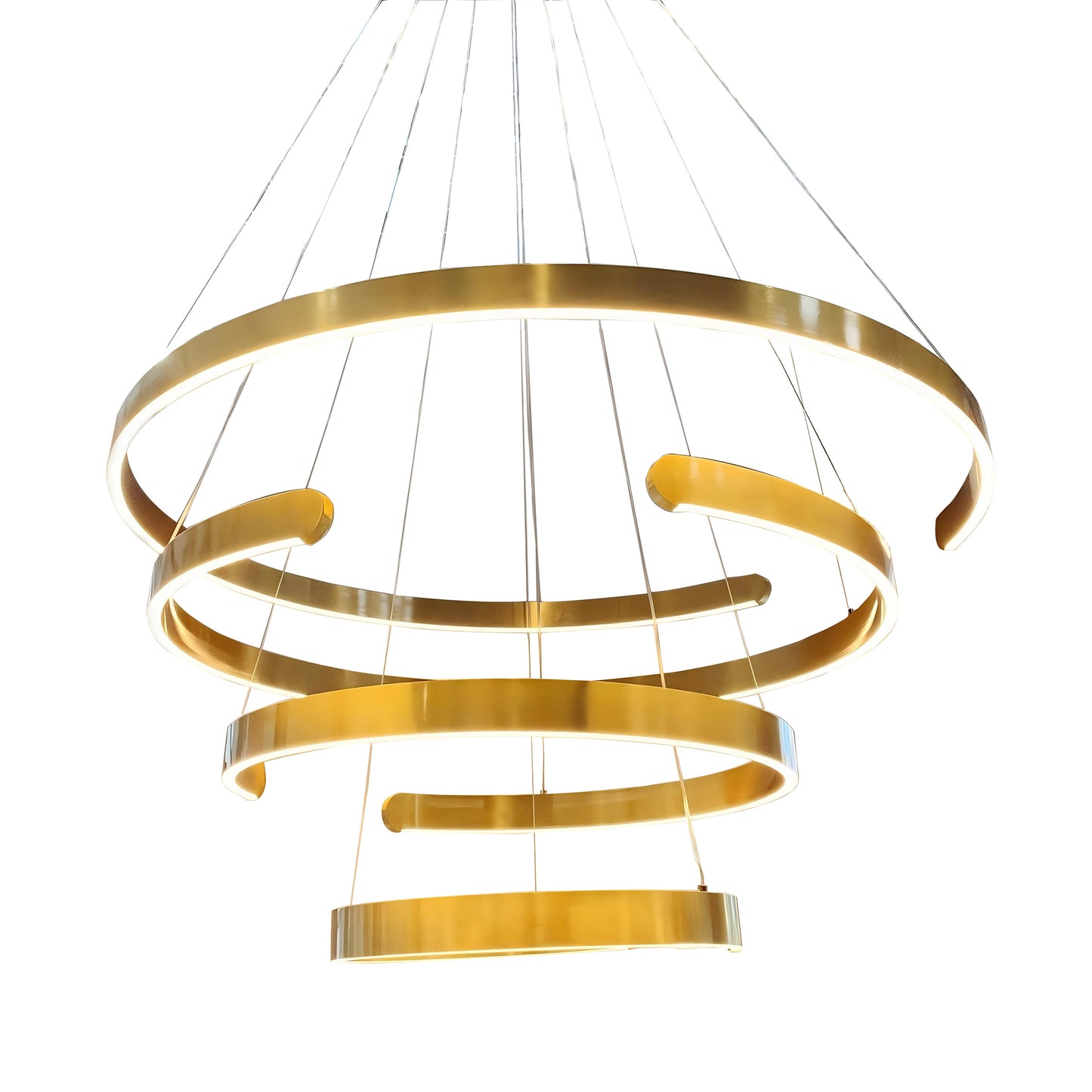 WOMO Gold Tiered Ring Chandelier-WM2916