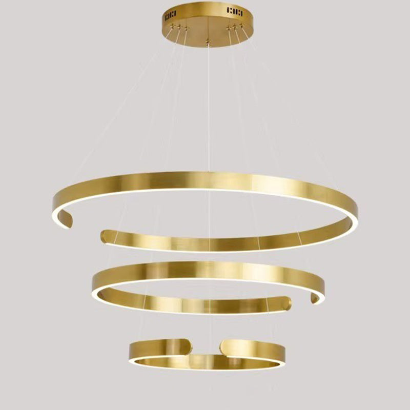 WOMO Gold Tiered Ring Chandelier-WM2916