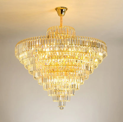 WOMO Large Cascading Crystal Chandelier-WM2917