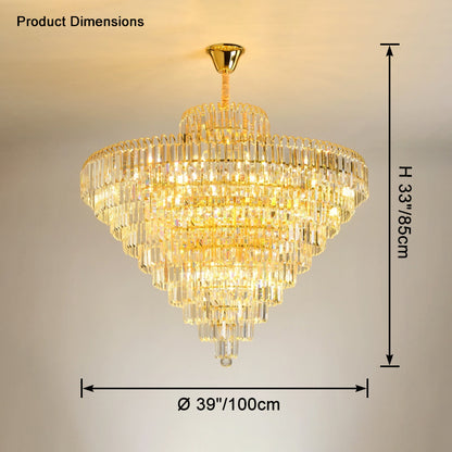 WOMO Large Cascading Crystal Chandelier-WM2917