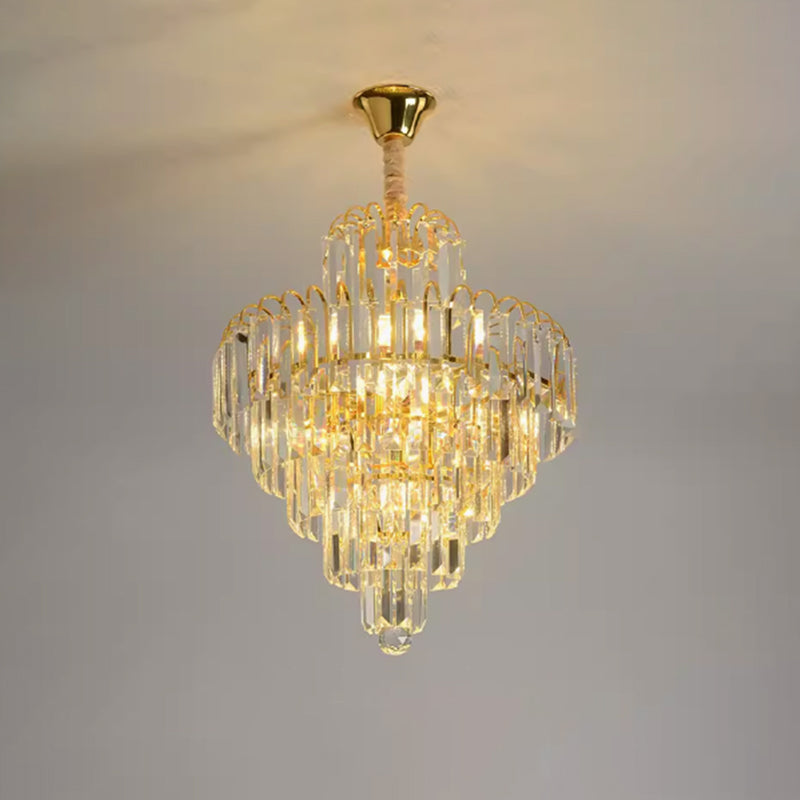 WOMO Large Cascading Crystal Chandelier-WM2917