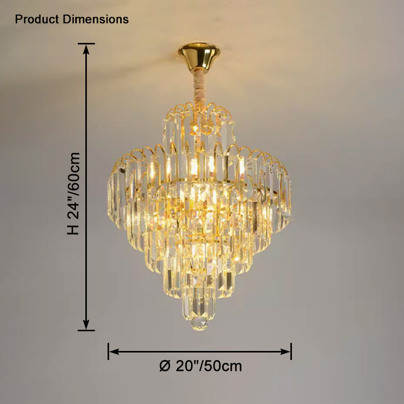 WOMO Large Cascading Crystal Chandelier-WM2917