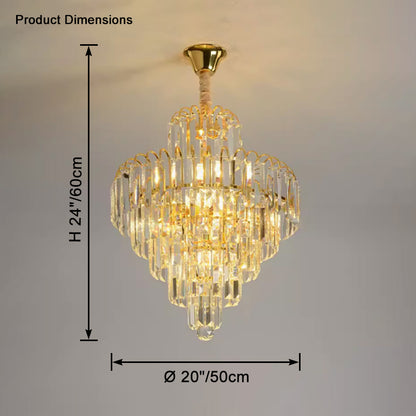 WOMO Large Cascading Crystal Chandelier-WM2917