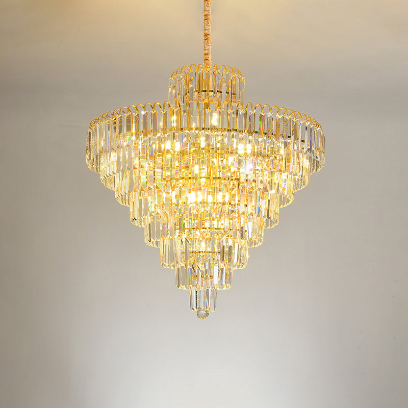 WOMO Large Cascading Crystal Chandelier-WM2917