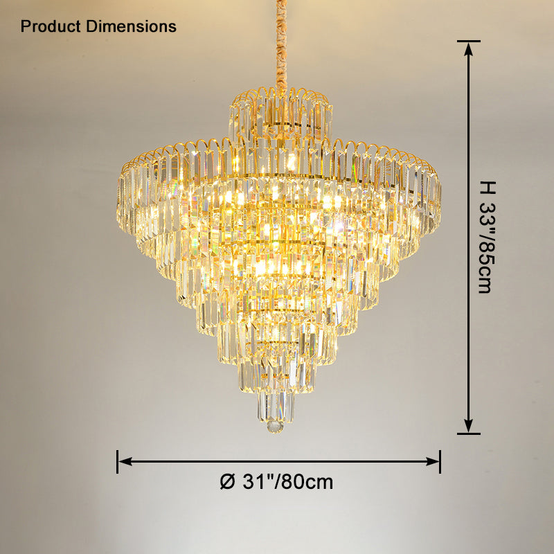 WOMO Large Cascading Crystal Chandelier-WM2917