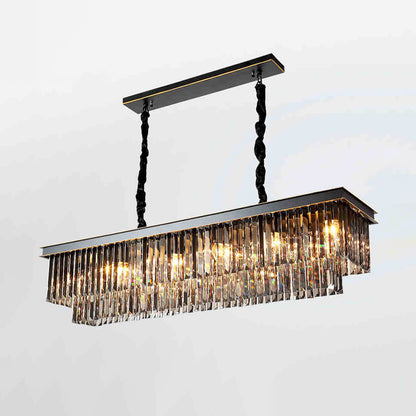 WOMO Smoked Crystal Rectangular Chandelier-WM2918