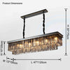 WOMO Smoked Crystal Rectangular Chandelier-WM2918 thumbnail