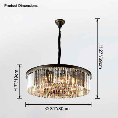 WOMO Smoked Crystal Round Chandelier-WM2919