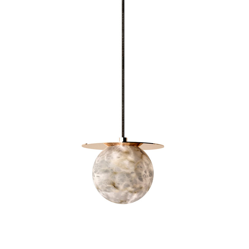 WOMO Alabaster Globe Disc Pendant Light-WM2921