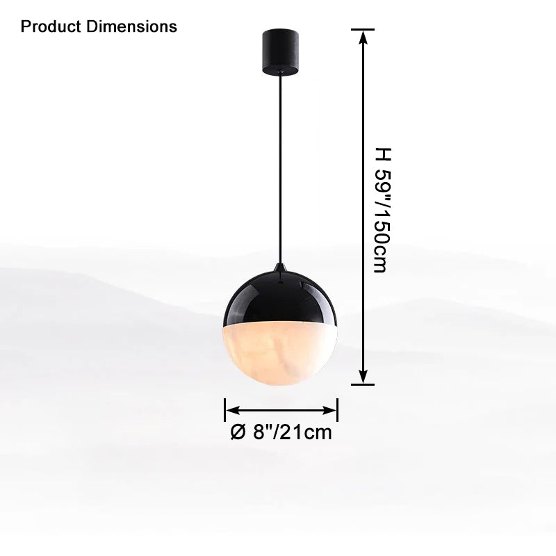 WOMO Alabaster Globe Pendant Light-WM2922