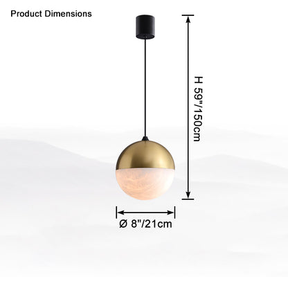 WOMO Alabaster Globe Pendant Light-WM2922