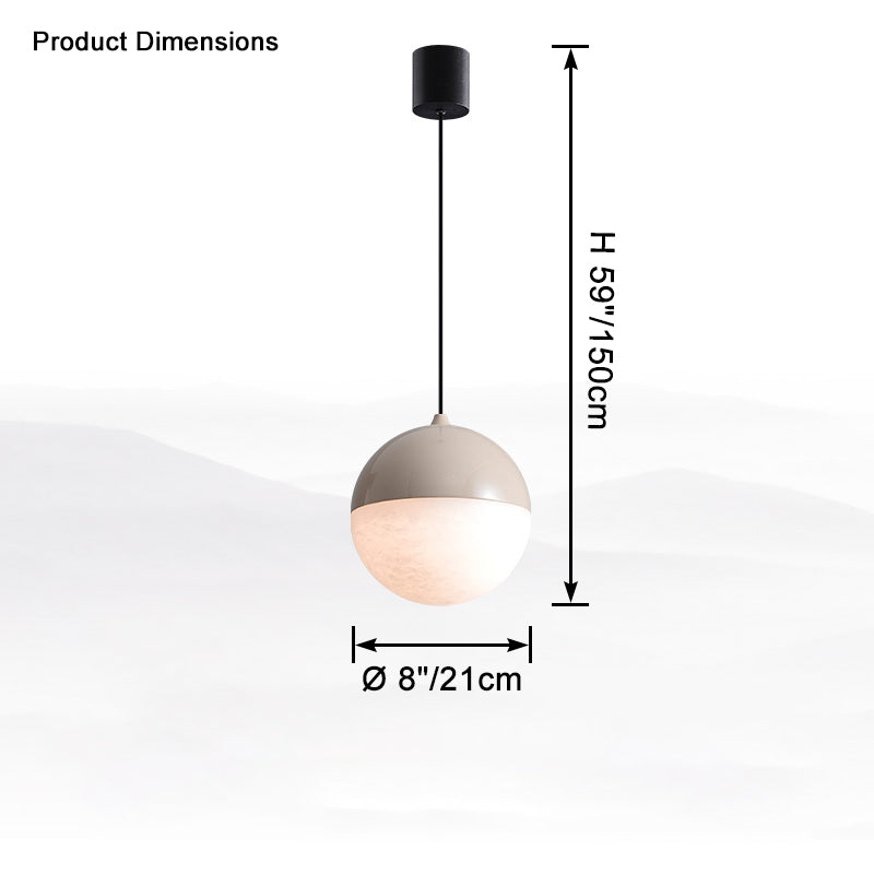 WOMO Alabaster Globe Pendant Light-WM2922