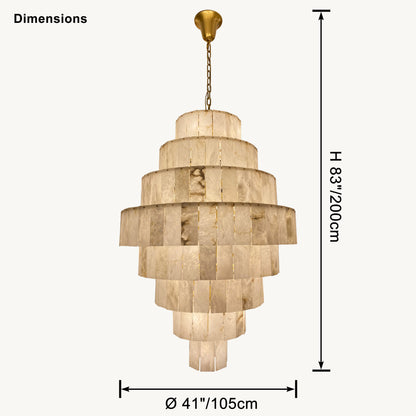 WOMO Giant Tiered Alabaster Foyer Chandelier-WM2926