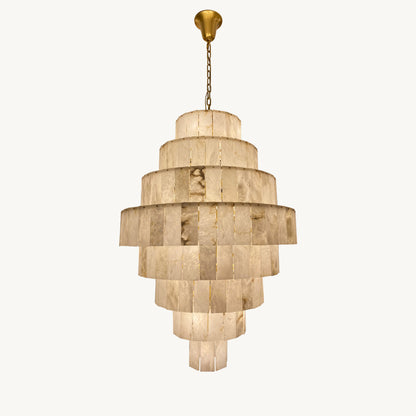 WOMO Giant Tiered Alabaster Foyer Chandelier-WM2926