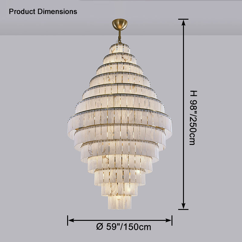 WOMO Giant Tiered Alabaster Foyer Chandelier-WM2926