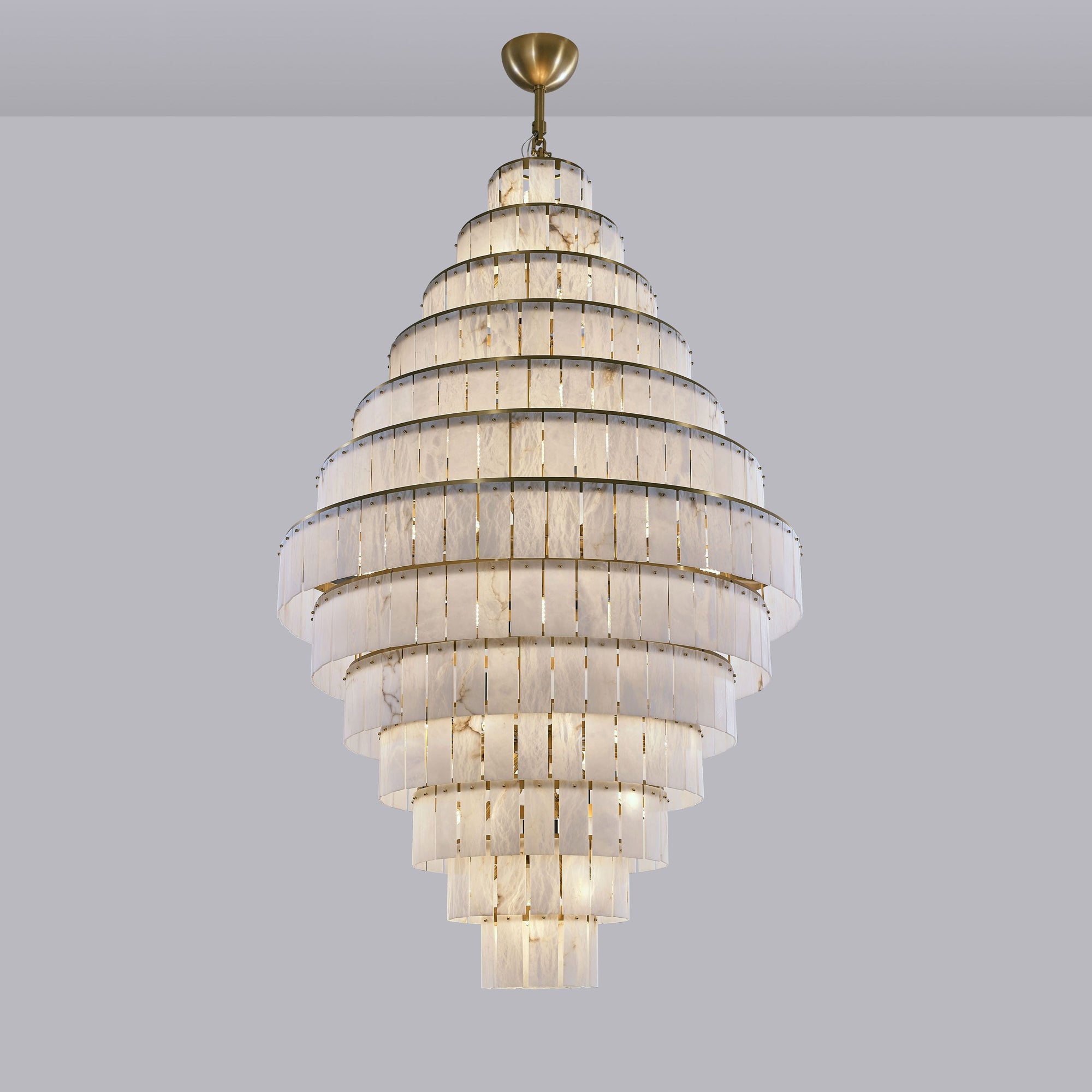 WOMO Giant Tiered Alabaster Foyer Chandelier-WM2926