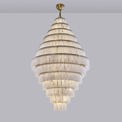 WOMO Giant Tiered Alabaster Foyer Chandelier-WM2926