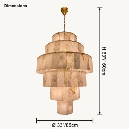 WOMO Giant Tiered Alabaster Foyer Chandelier-WM2926