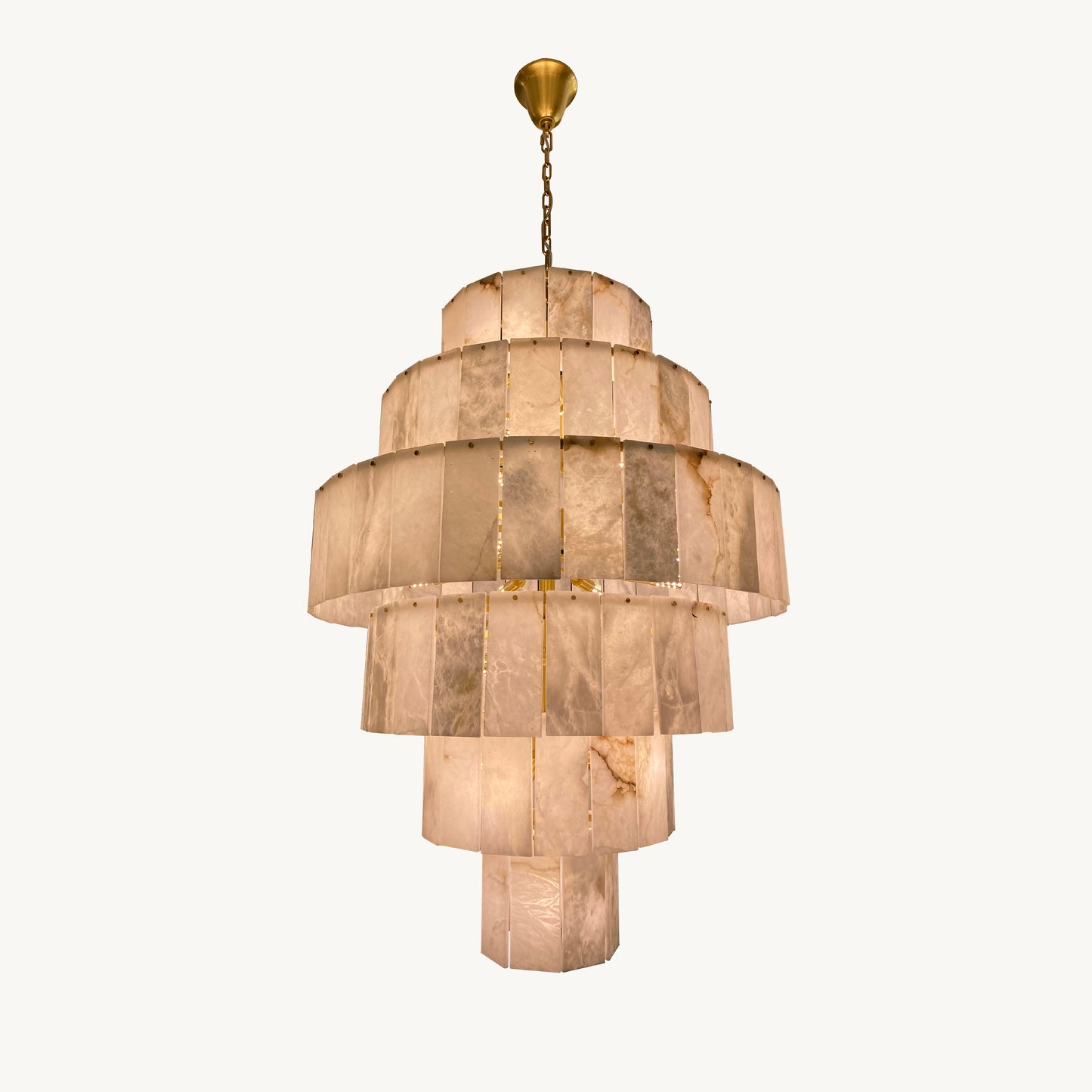 WOMO Giant Tiered Alabaster Foyer Chandelier-WM2926