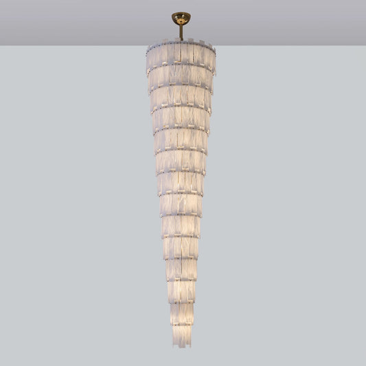 WOMO Long Cascading Alabaster Staircase Chandelier-WM2927