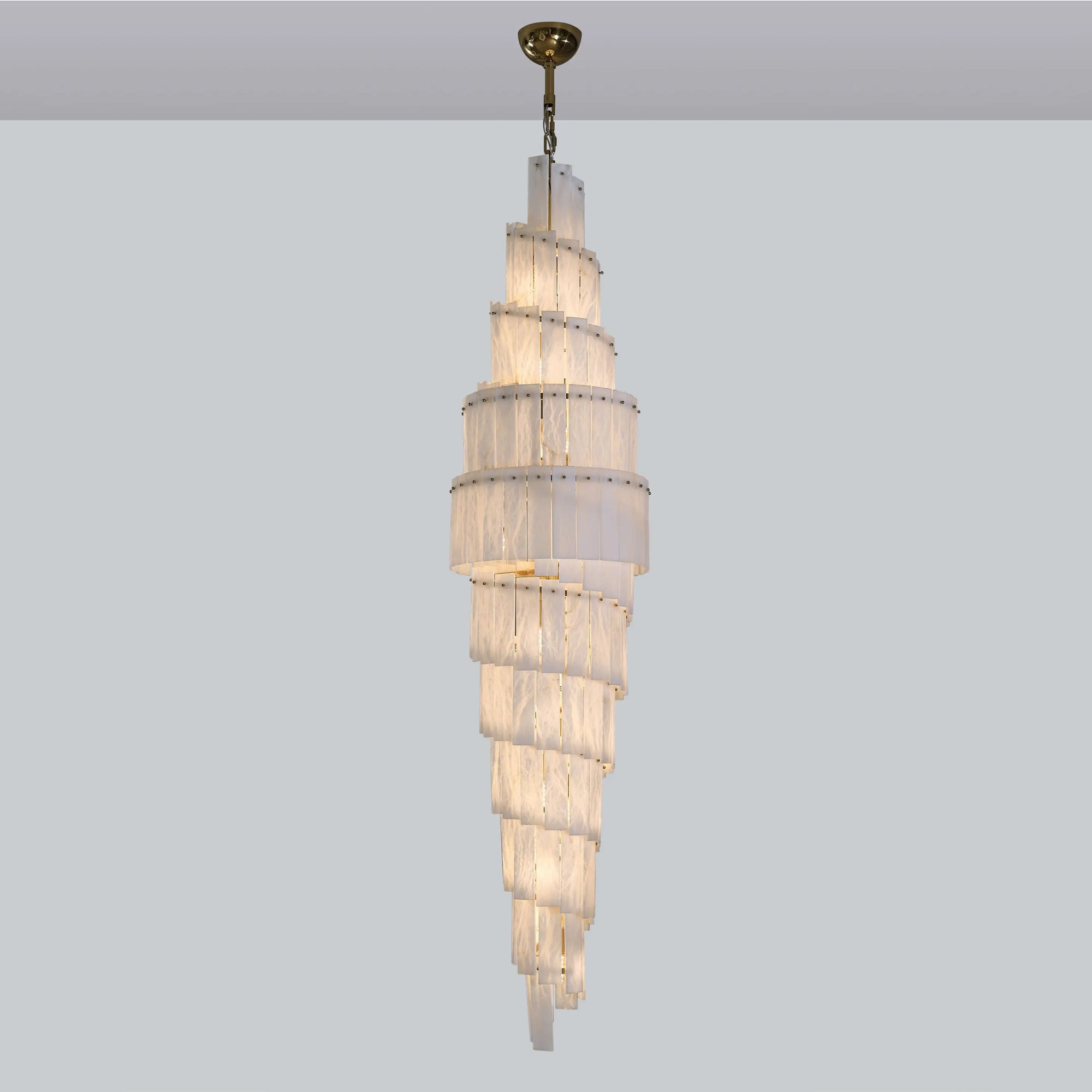 WOMO Tiered Alabaster Staircase Chandelier-WM2928