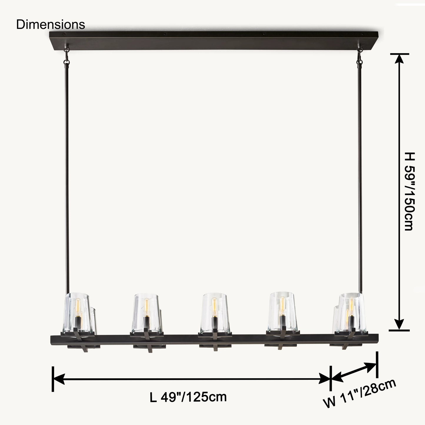 WOMO Candle Linear Chandelier-WM2930