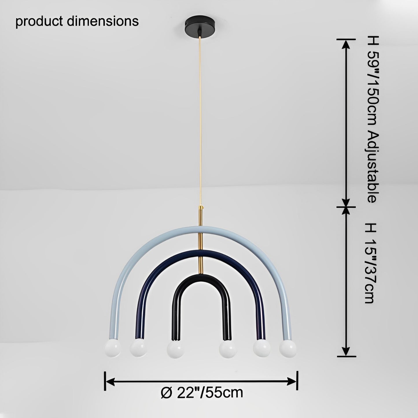 WOMO Rainbow Arc Chandelier-WM2944