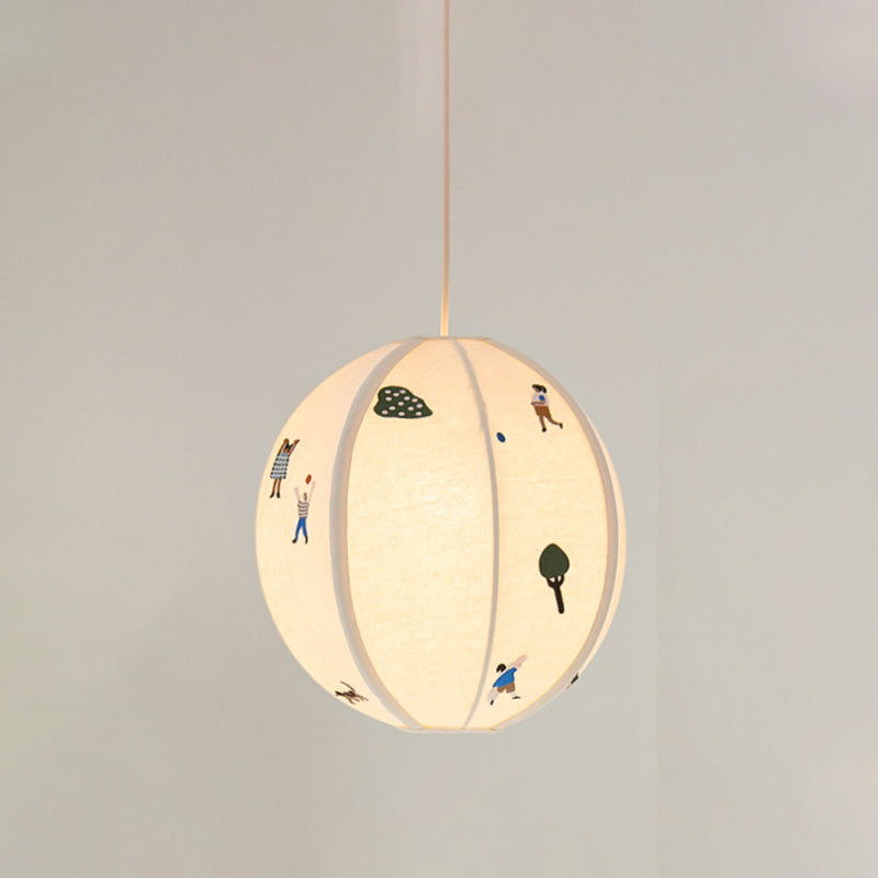 WOMO Fabric Globe Pendant Light-WM2945